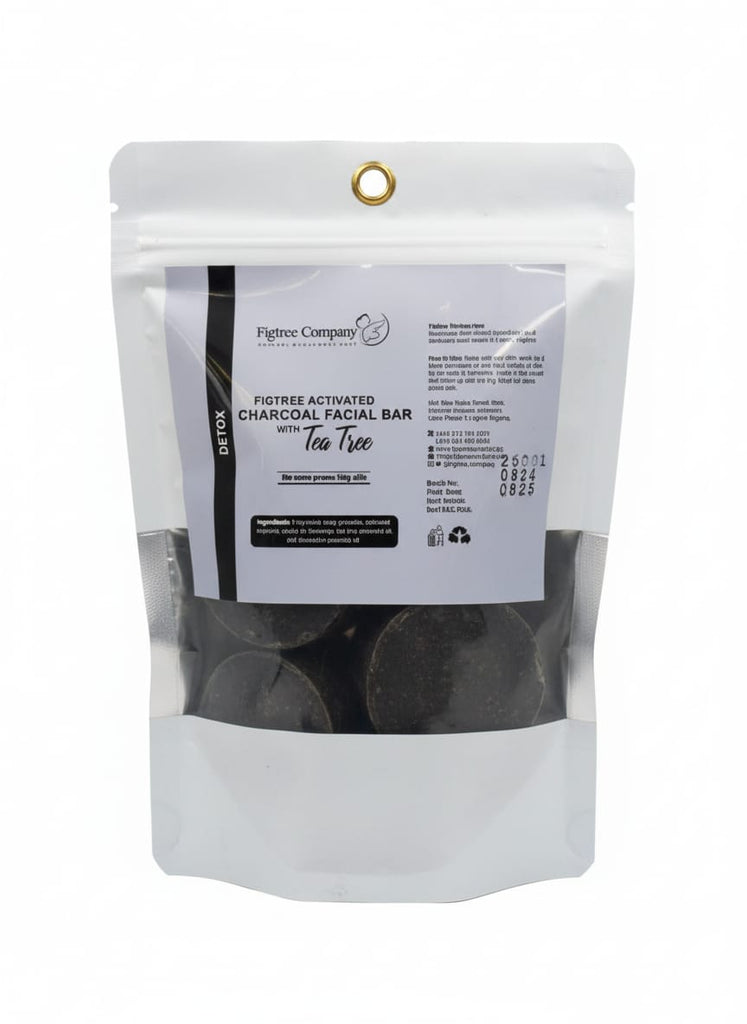 Figtree Activated Charcoal Facial Bar with Tea Tree Oil (Single)