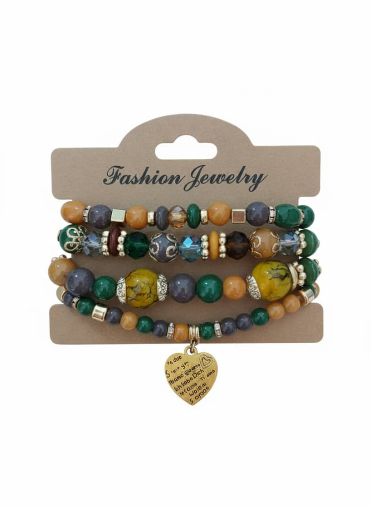 Figtree Bohemian Letter Graphic Beaded Bracelet