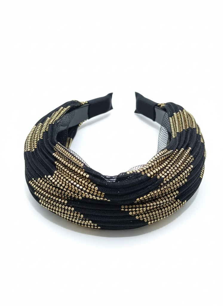 Figtree Mesh Breadable Hair Band (Gold & Black)